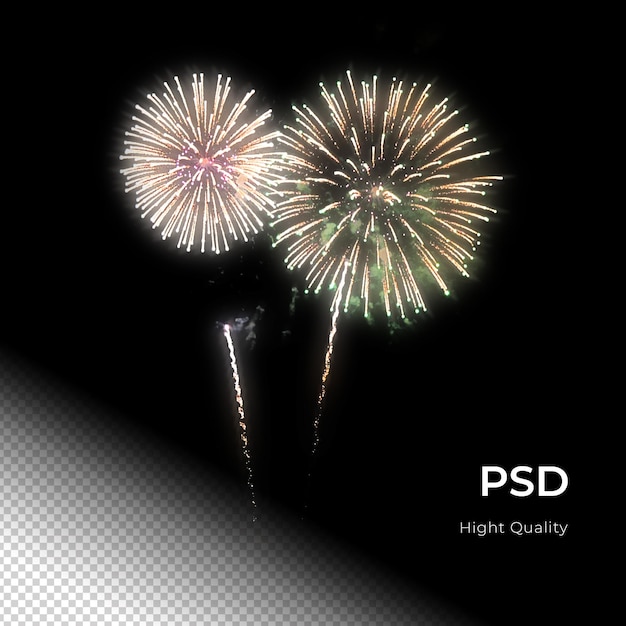 PSD fireworks celebration party happy new years png psd transfarent background