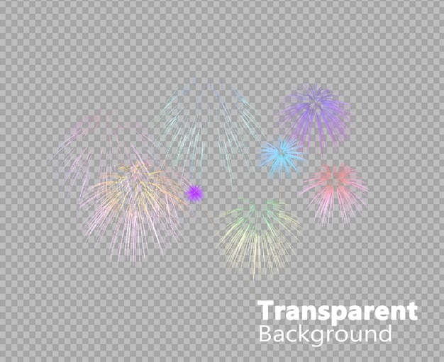 PSD fireworks on transparent background