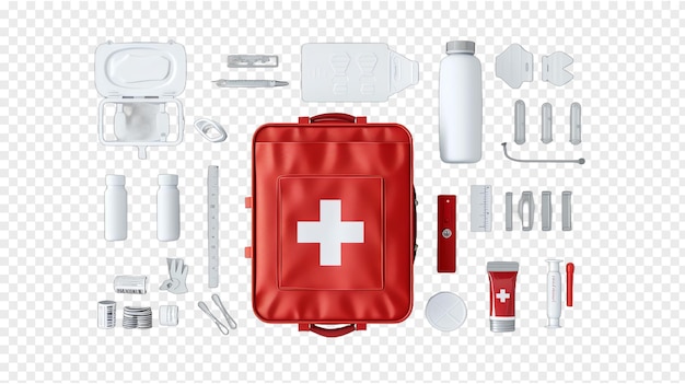 PSD first aid kit realistic illustration isolated on transparent background