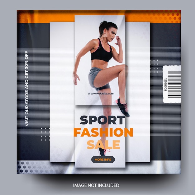 PSD fitness banner poster fashion gym social media post feed