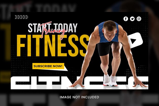 Fitness gym banner youtube thumbnail