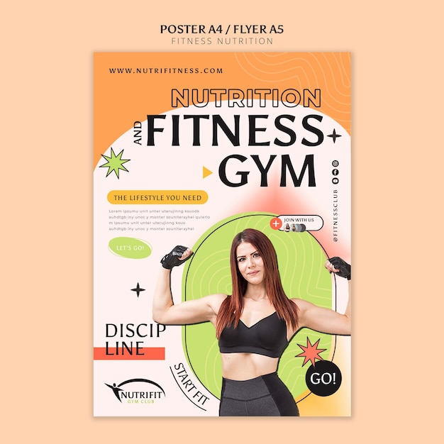 Fitness nutrition poster template