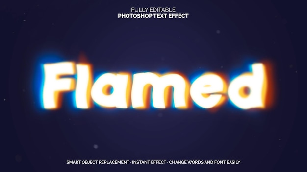 PSD flamed text effect