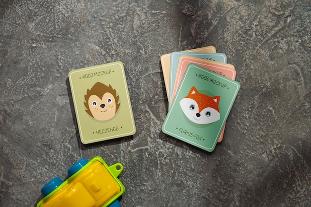 PSD flash card for kids mock-up design