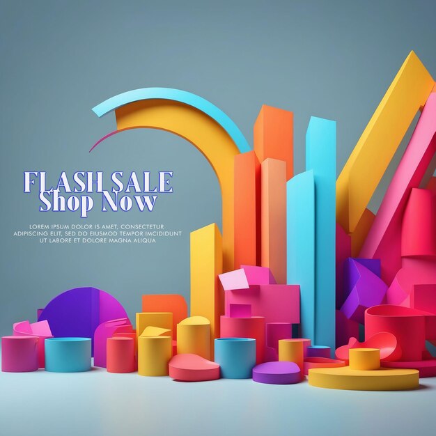 PSD flash sale banner sjabloon promotie