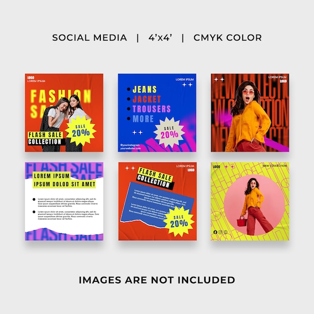 PSD flash sale social media post templates