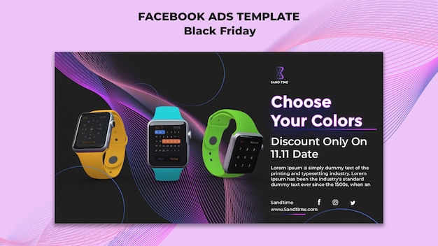 Flat design of black friday template