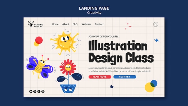 PSD flat design creativity template