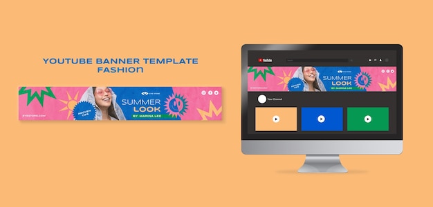 Flat design fashion sale youtube  template