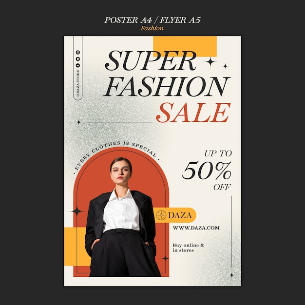 PSD flat design fashion template