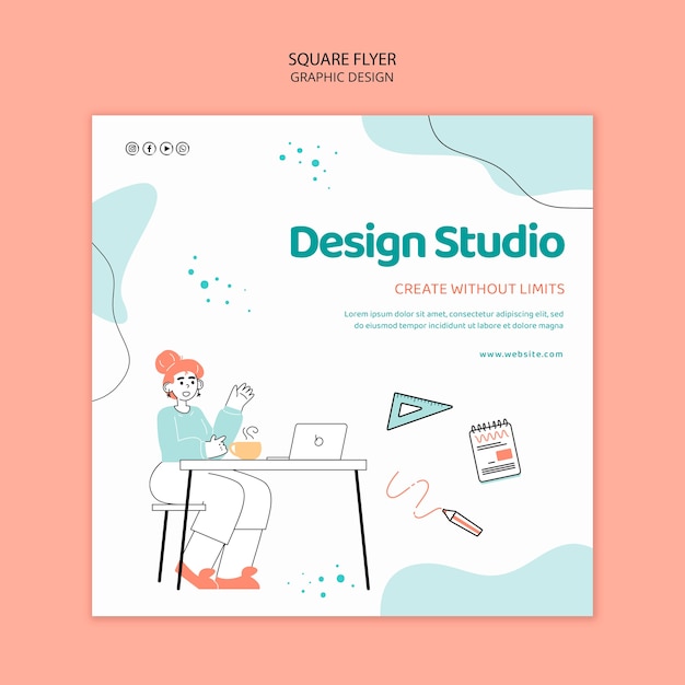 Flat design graphic design template