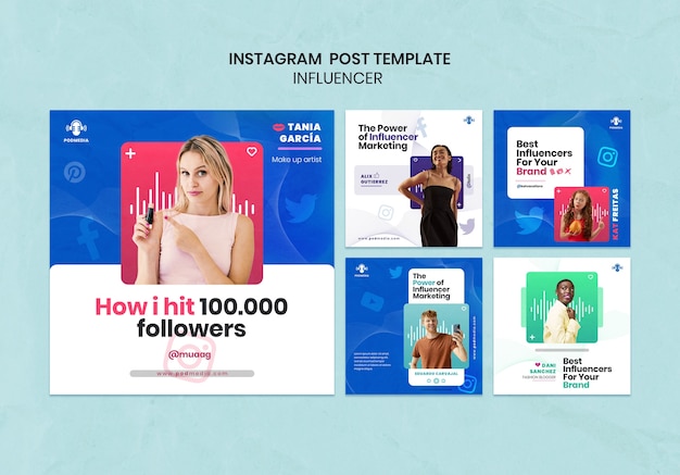 Flat design influencer template