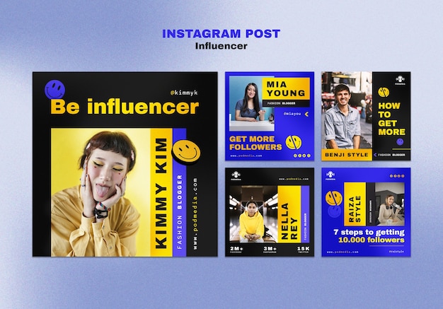 Flat design influencer template