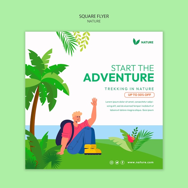 Flat design nature template