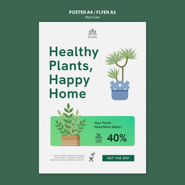 Flat design plant care template