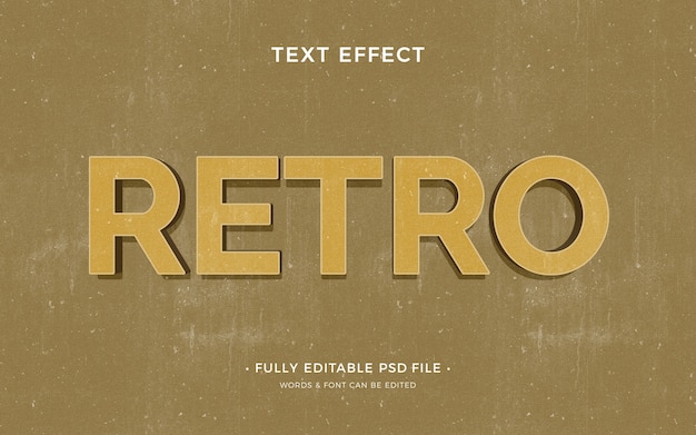 PSD flat design retro old school text effect