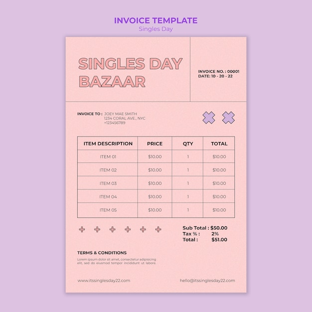 Flat design singles day template