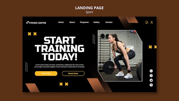 Flat design sport template