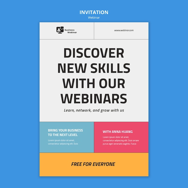 Flat design webinar template