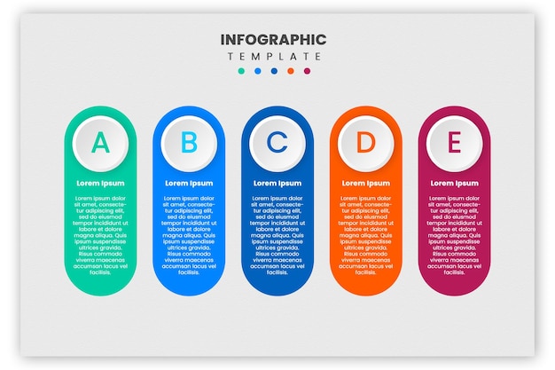 PSD flat infographic design template with 6 steps