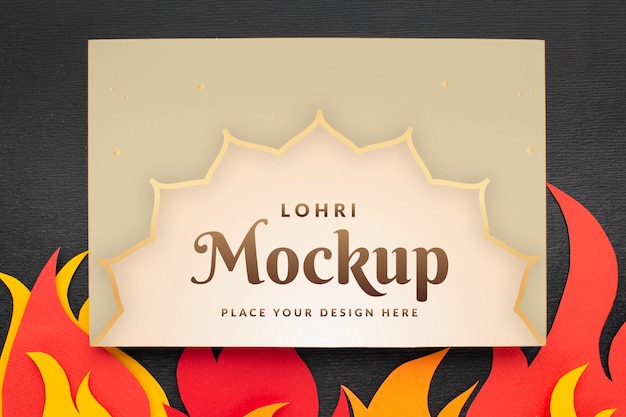 PSD flat lay of lohri concept mock-up