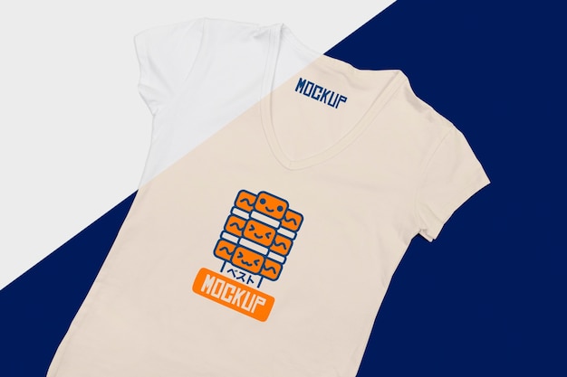 Flat lay of t-shirt concept mock-up