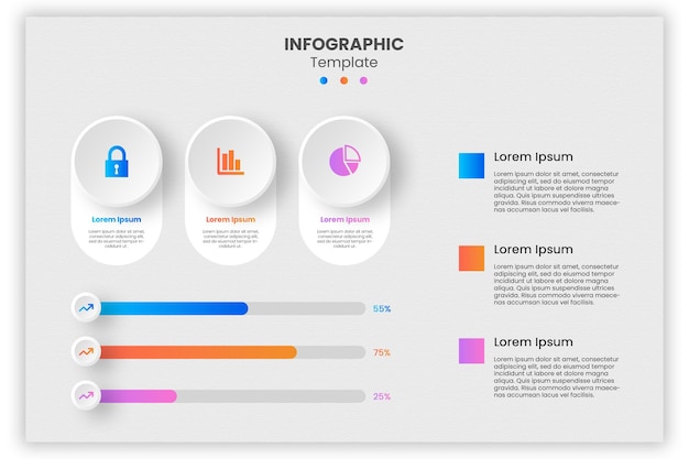 PSD flat modern infographic design template