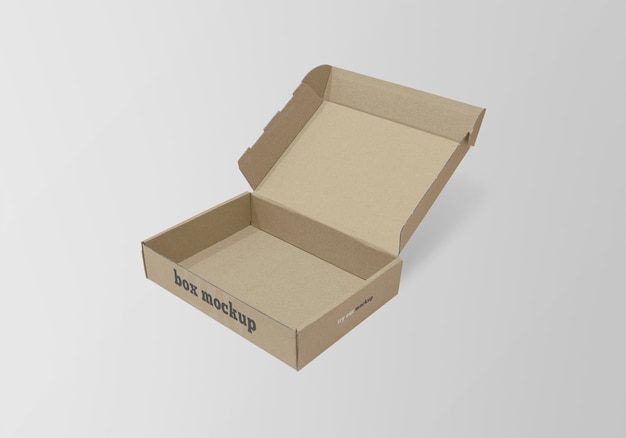 PSD flat paper box mockup isolated