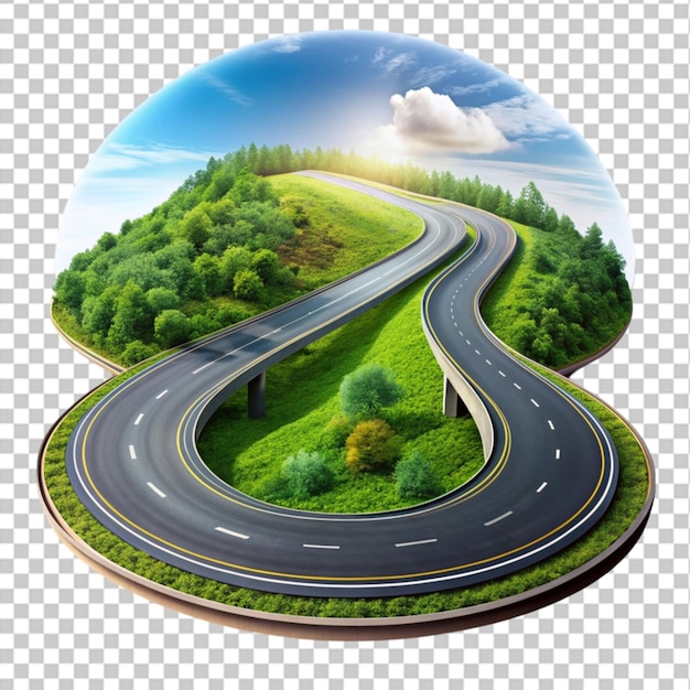 PSD flat winding road