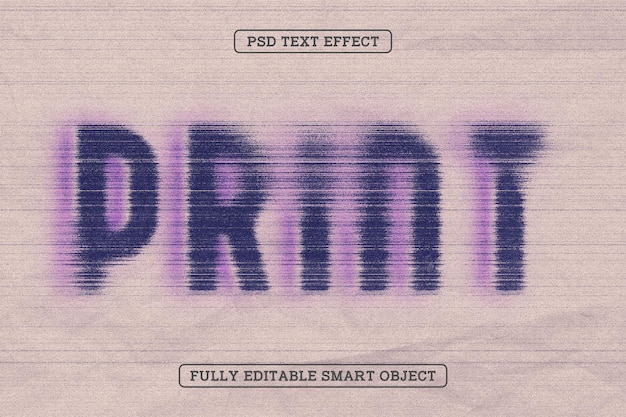 PSD flicker print text effect