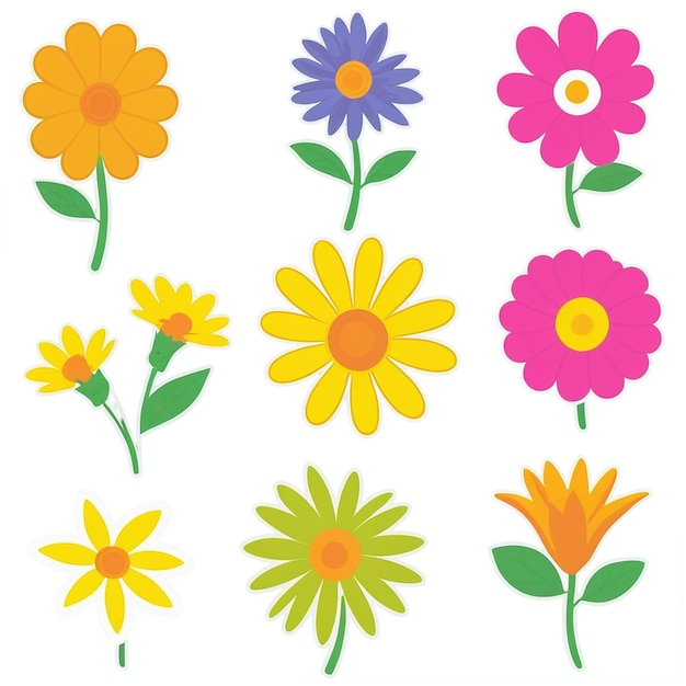 Floral cute sticker isolated on transparent background