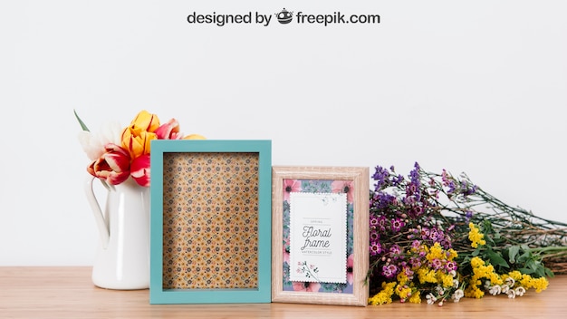 Floral mockup of frames