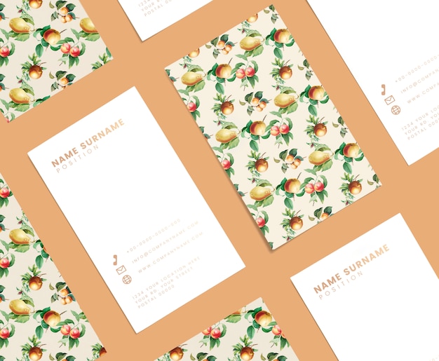 PSD floral name card design