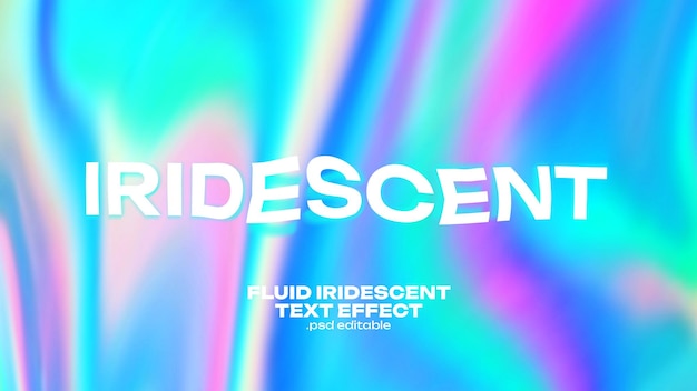 PSD fluid iridescent text effect