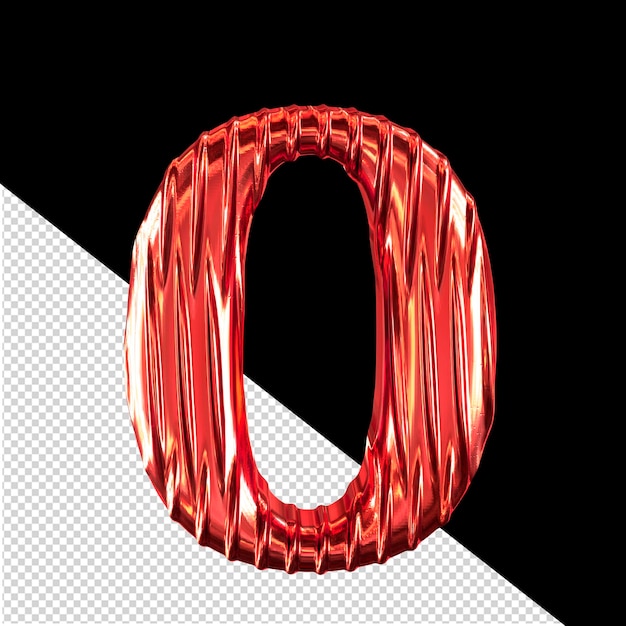 PSD fluted red symbol number 0