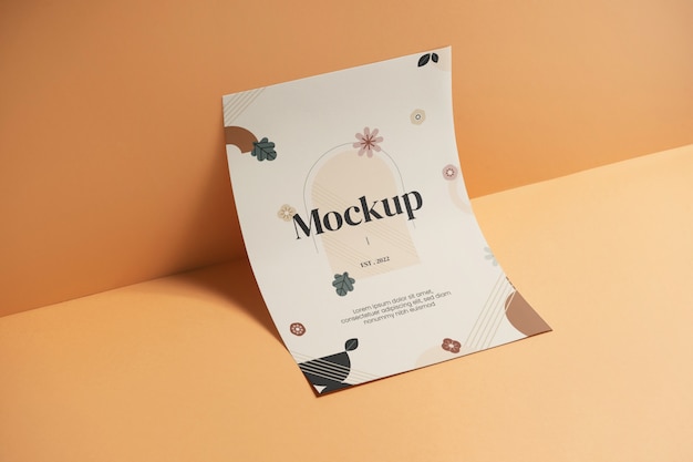 PSD flyer mockup in muted colors