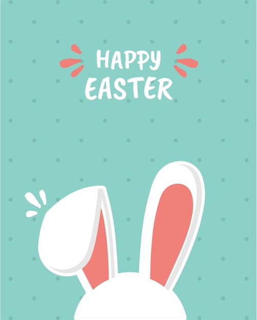 PSD flyer template for easter with bunny ears