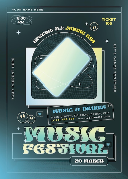 Flyer van het muziekfestival