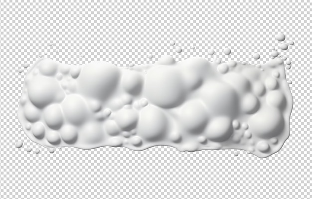 PSD foam bubbles 3d border cut out on transparent