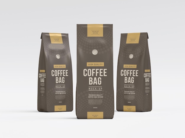 Foil Coffee Bag Packaging Mockup