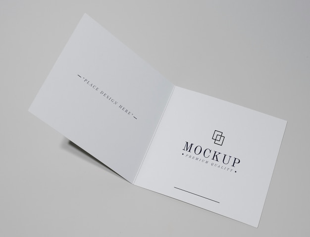 PSD foldable card or brochure mockup