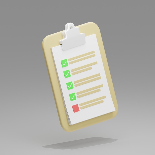 PSD a folder with a green and red checklist on it