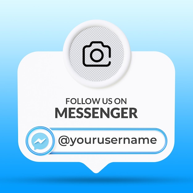 Follow us on messenger social media lower third banners template