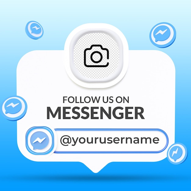 Follow us on messenger social media lower third banners template