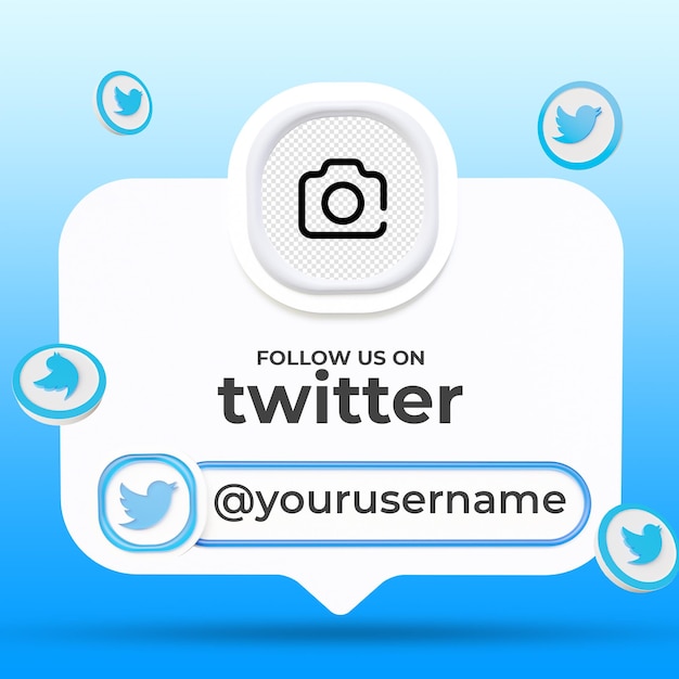 Follow us on twitter social media lower third banners template