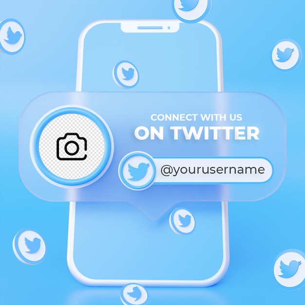 follow us on twitter social media square banner template