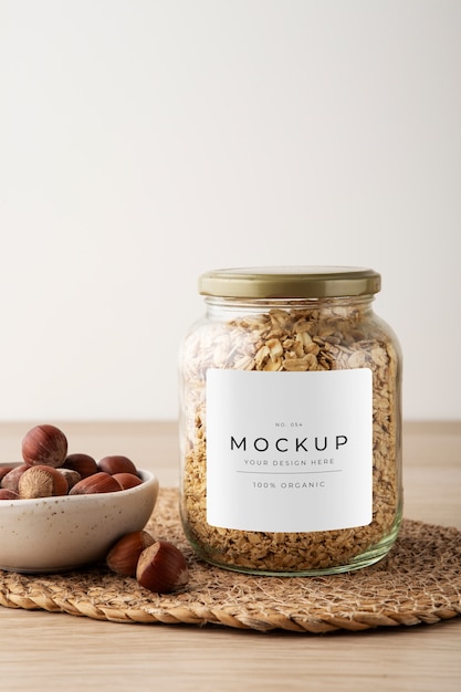 PSD food glass jar mockup design