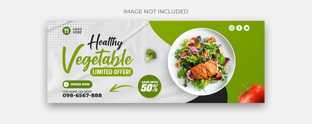 Food menu and restaurant facebook cover template