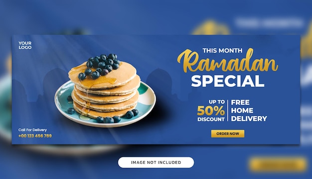 Food menu and restaurant promotion web banner and facebook cover design