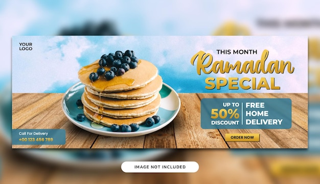 Food menu and restaurant promotion web banner and facebook cover design